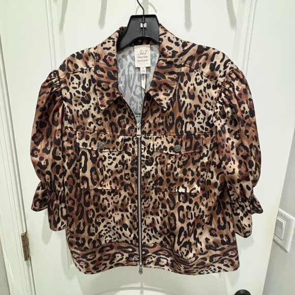 Cinq à Sept Holly Leopard Jacket NWT Size M ($395 Retail) - Picture 7 of 8